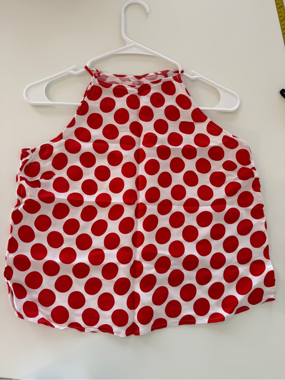 H&MRed Polka Dot Halter Tank Top